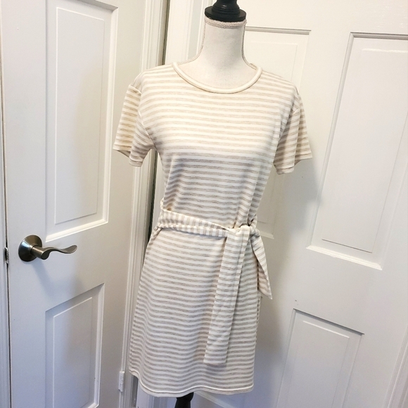 NWT BB Dakota Salad Days Shirt Dress Beige & White Stripes Size Small, Ret. $74 - Picture 1 of 8